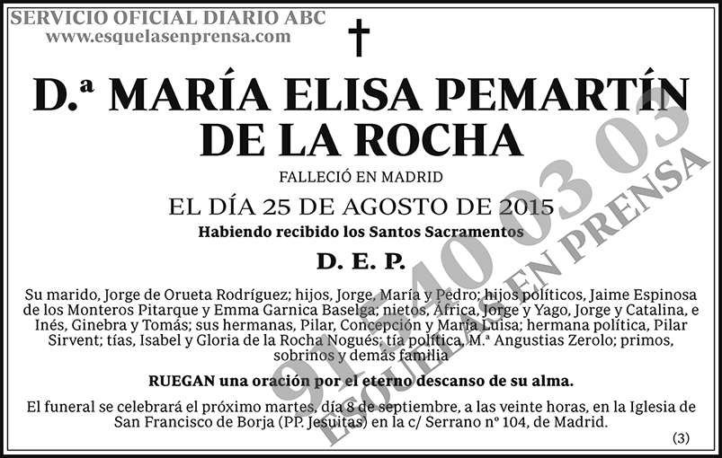 María Elisa Pemartín de la Rocha